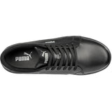 Puma Men's 640005 Iconic Leather Low Black Composite Safety Toe Metal Free Work Shoes ThatShoeStore
