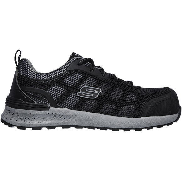 Skechers Women's 77273 Bulklin Lyndale Black Grey Safety Toe Metal Free Work Shoes