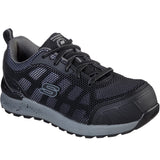 Skechers Women's 77273 Bulklin Lyndale Black Grey Safety Toe Metal Free Work Shoes ThatShoeStore
